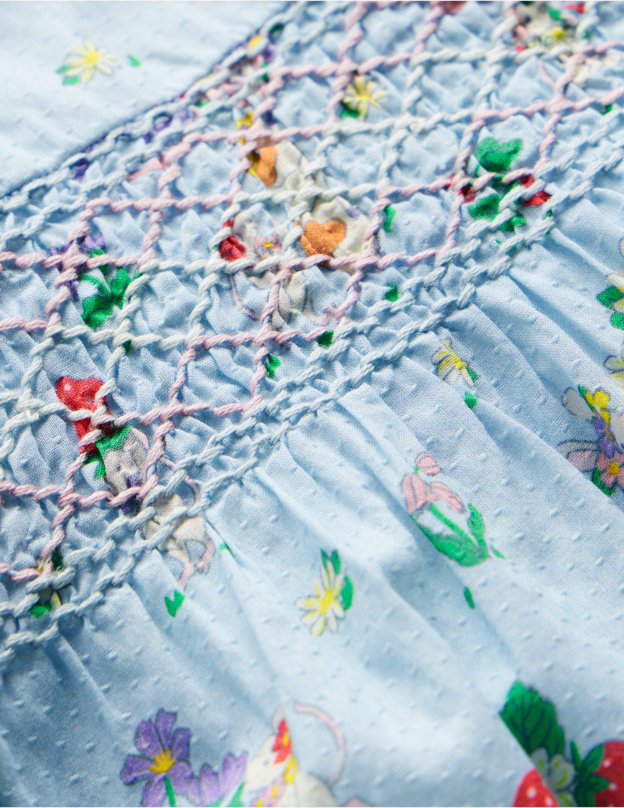 Robe traditionnelle à smocks-Motif May Day Niagara Mist - Image 3