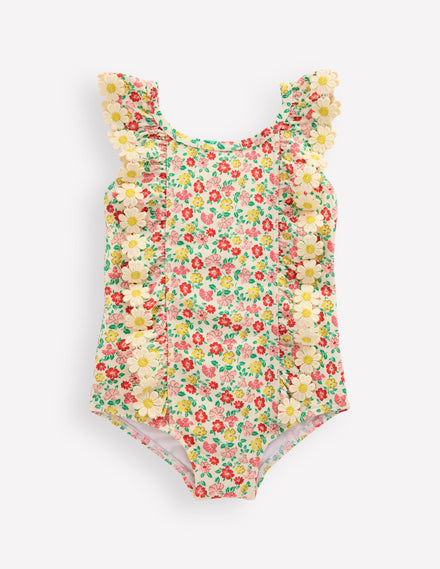 Badeanzug mit Rüschen-Bunt Sommerblumenbeet