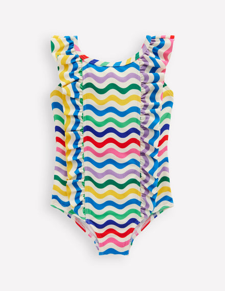 Maillot de bain à volants-Petite vague multi