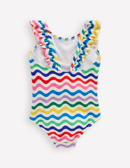 Maillot de bain à volants-Petite vague multi