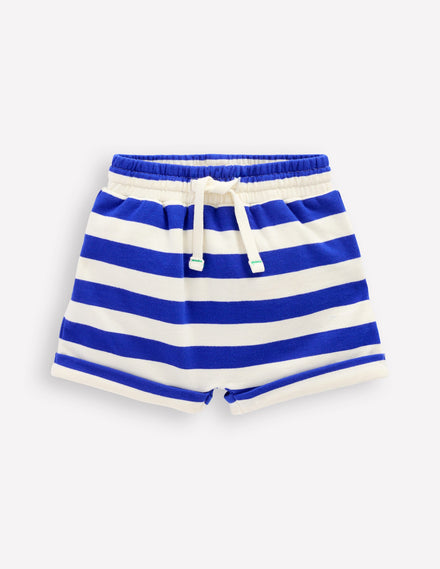 Short en jersey garçon-Bleu vif & ivoire doux