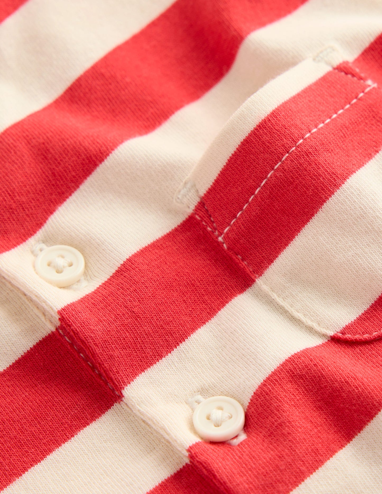 Jersey Romper-Jam Red and Ivory Stripe