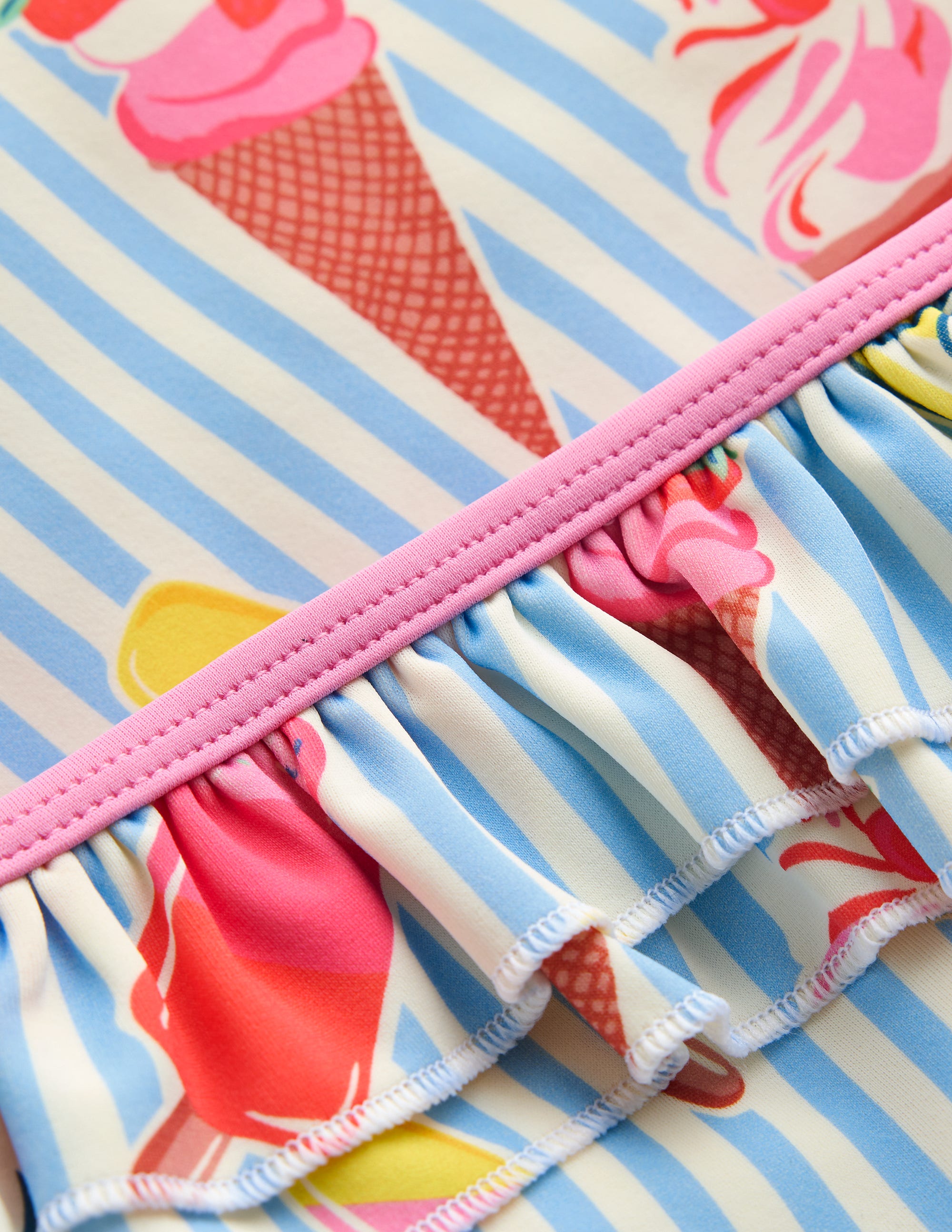 Ensemble avec haut de plage volanté-Glaces bleu vintage - Image 3