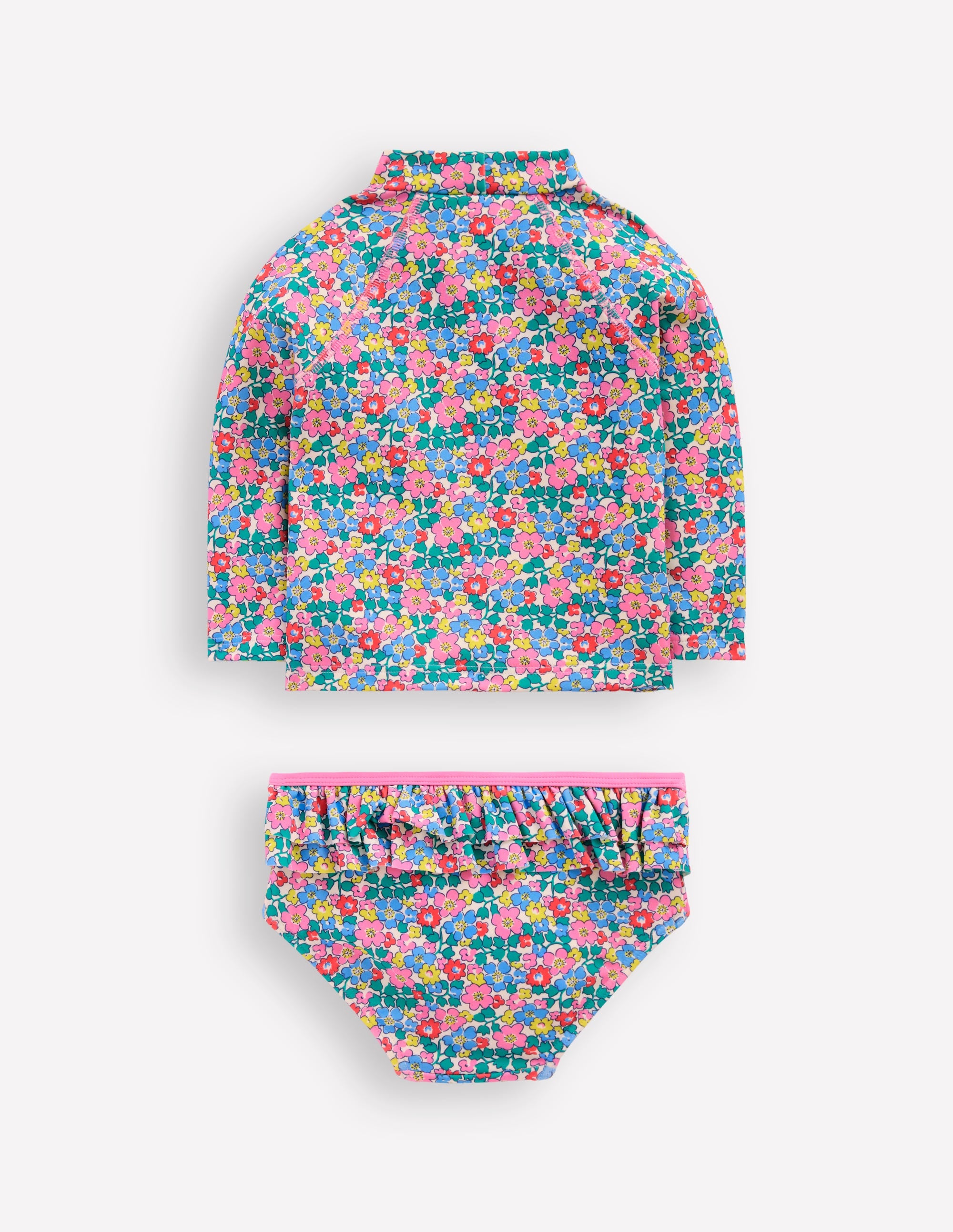 Ensemble avec haut de plage volanté-Motif Flowerbed Shell multi - Image 2