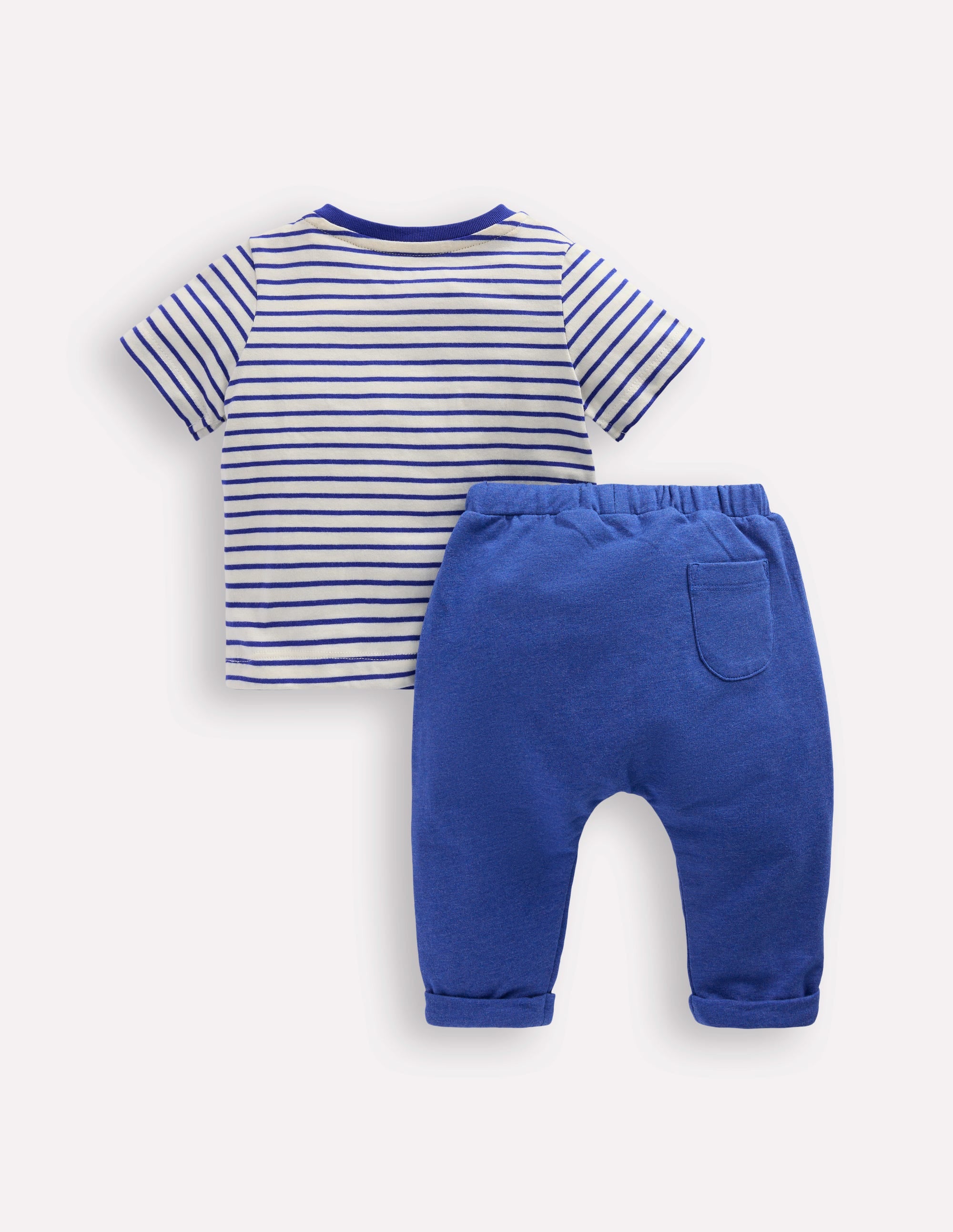 Ensemble en jersey bouclé-Ivoire doux et bleu vif - Image 2