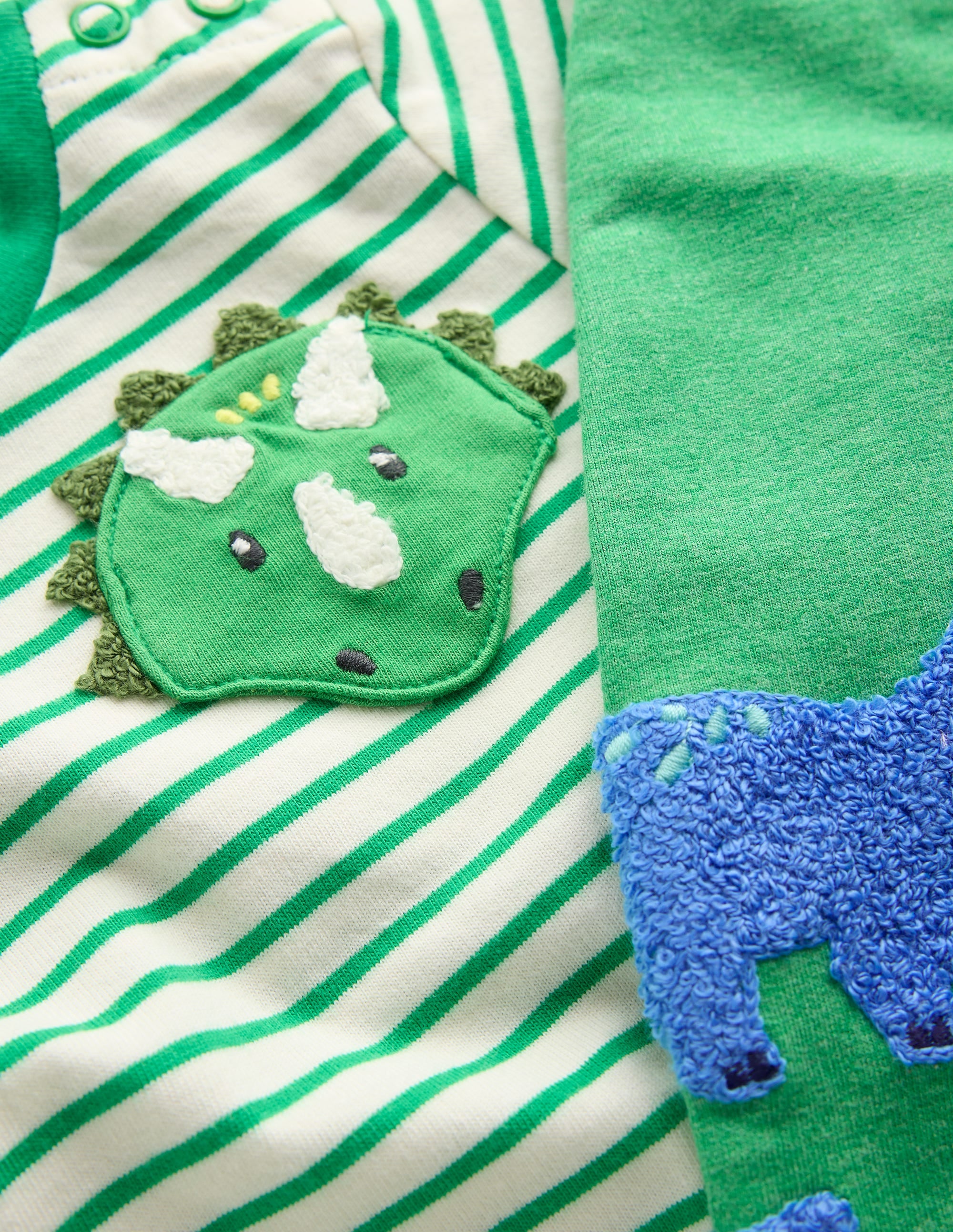 Ensemble en jersey bouclé-Ivoire doux et vert printemps - Image 3