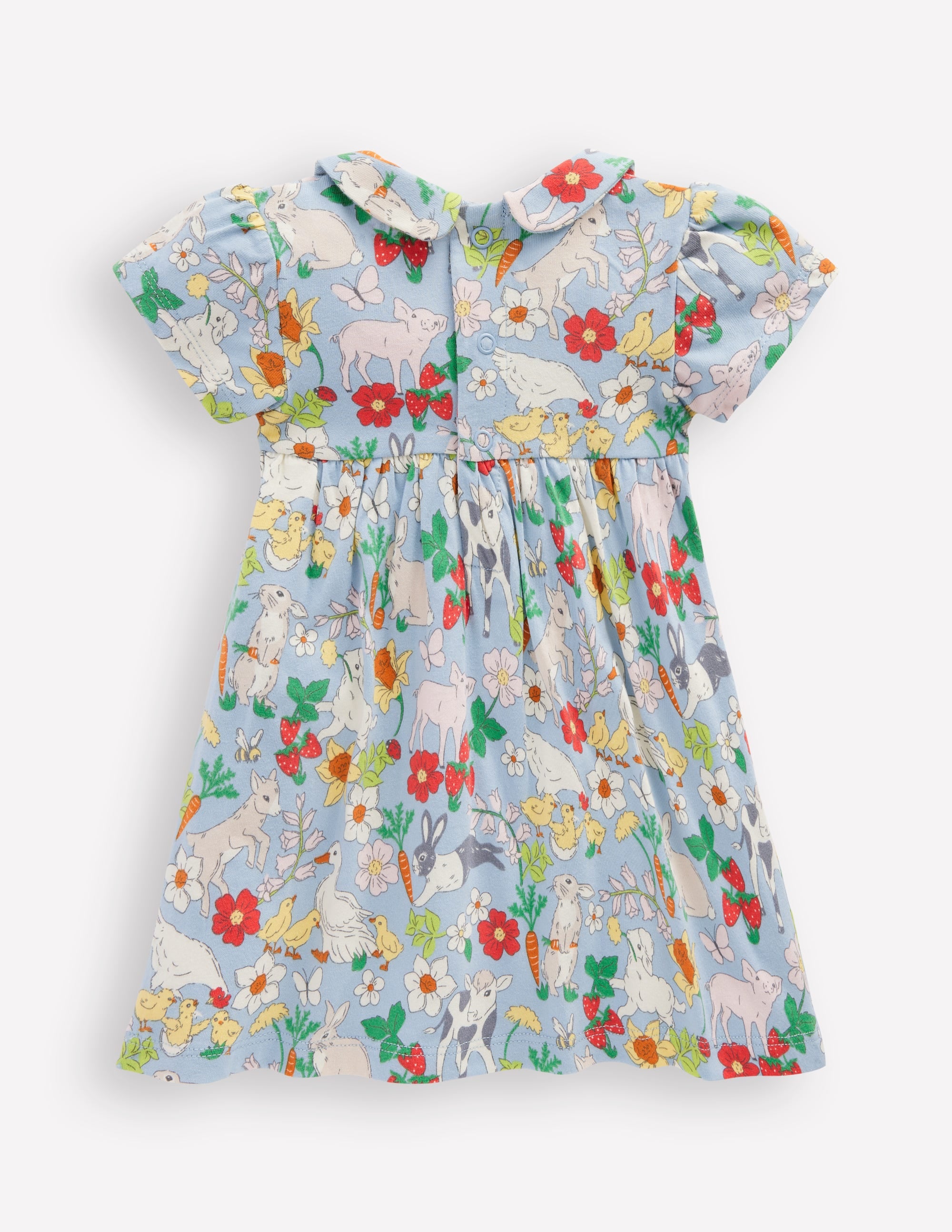 Jerseykleid mit Peter-Pan-Kragen-Nebliges Blau Frühlingswiese - Image 2