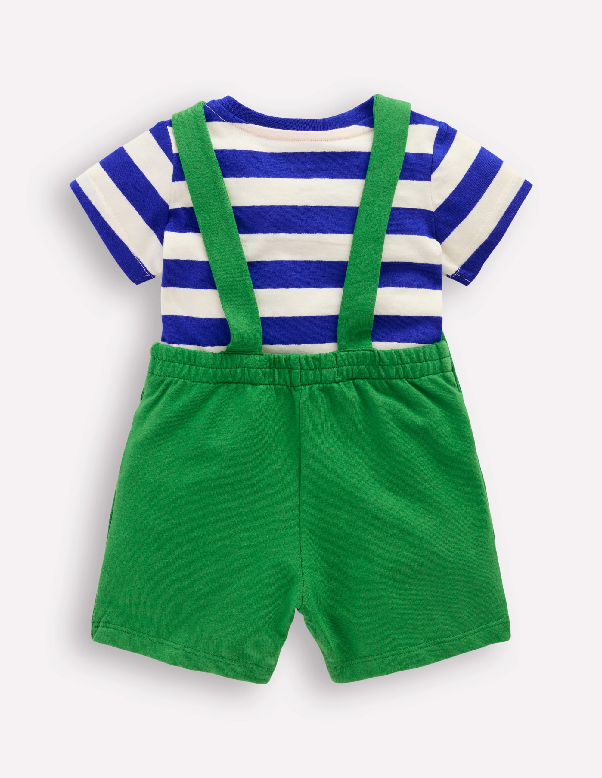 Latzhosen-Set aus Bouclé-Jersey-Grün Dschungeltiere - Image 5