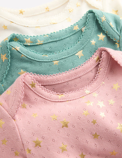 Pointelle-Bodys im 3er-Pack-Bunt Foliensterne-3