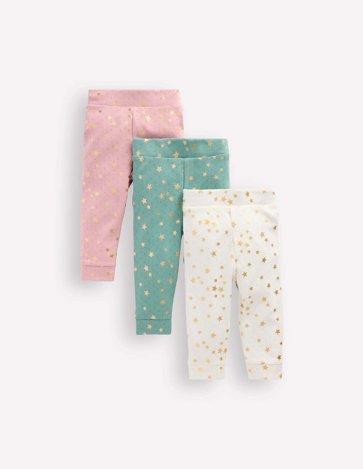 Pointelle-Leggings im 3er-Pack-Bunt Foliensterne