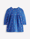 Robe-sweat-Motif parisien petit geai bleu