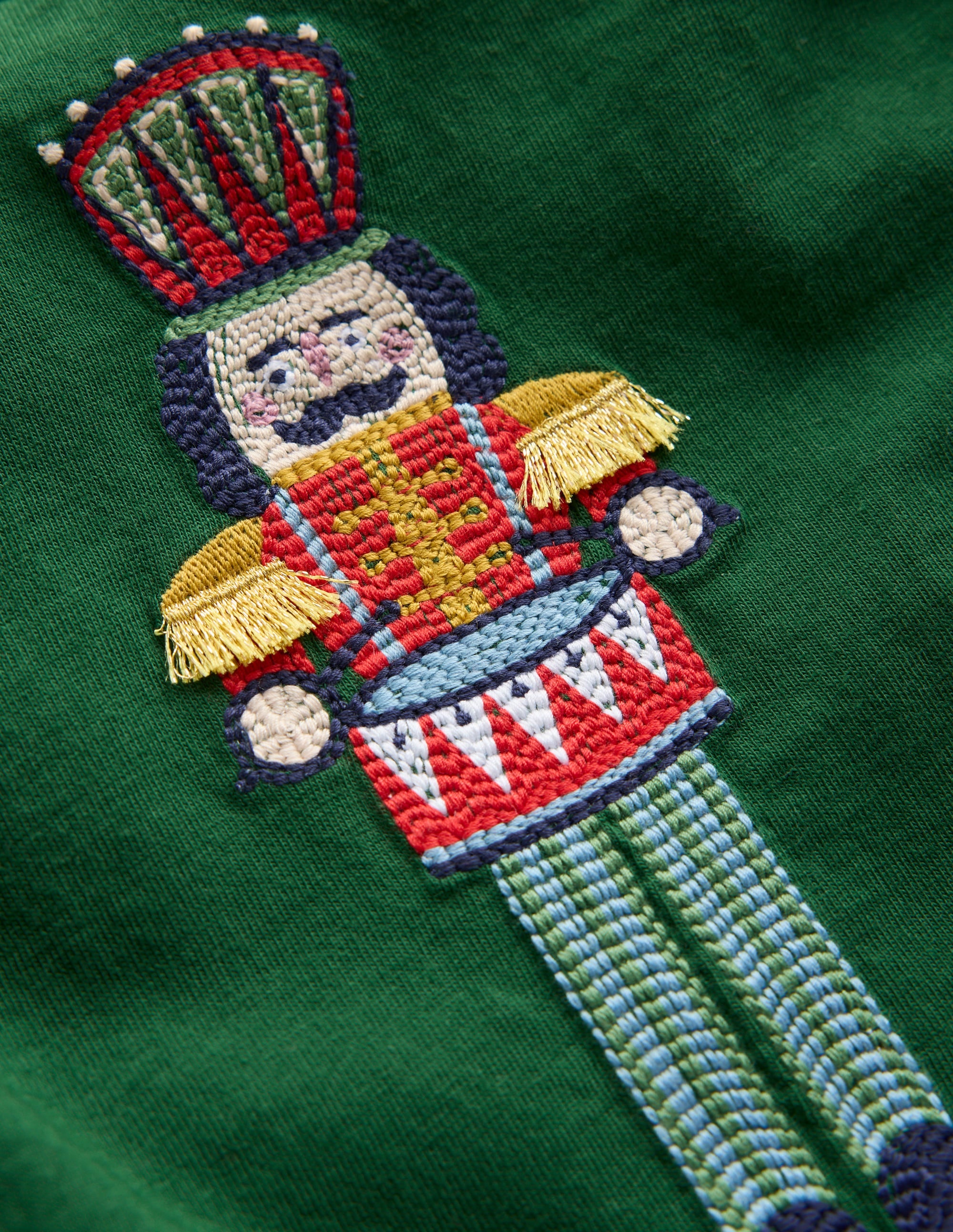 T-shirt manches longues à appliqué-Casse-noisette vert pin - Image 3