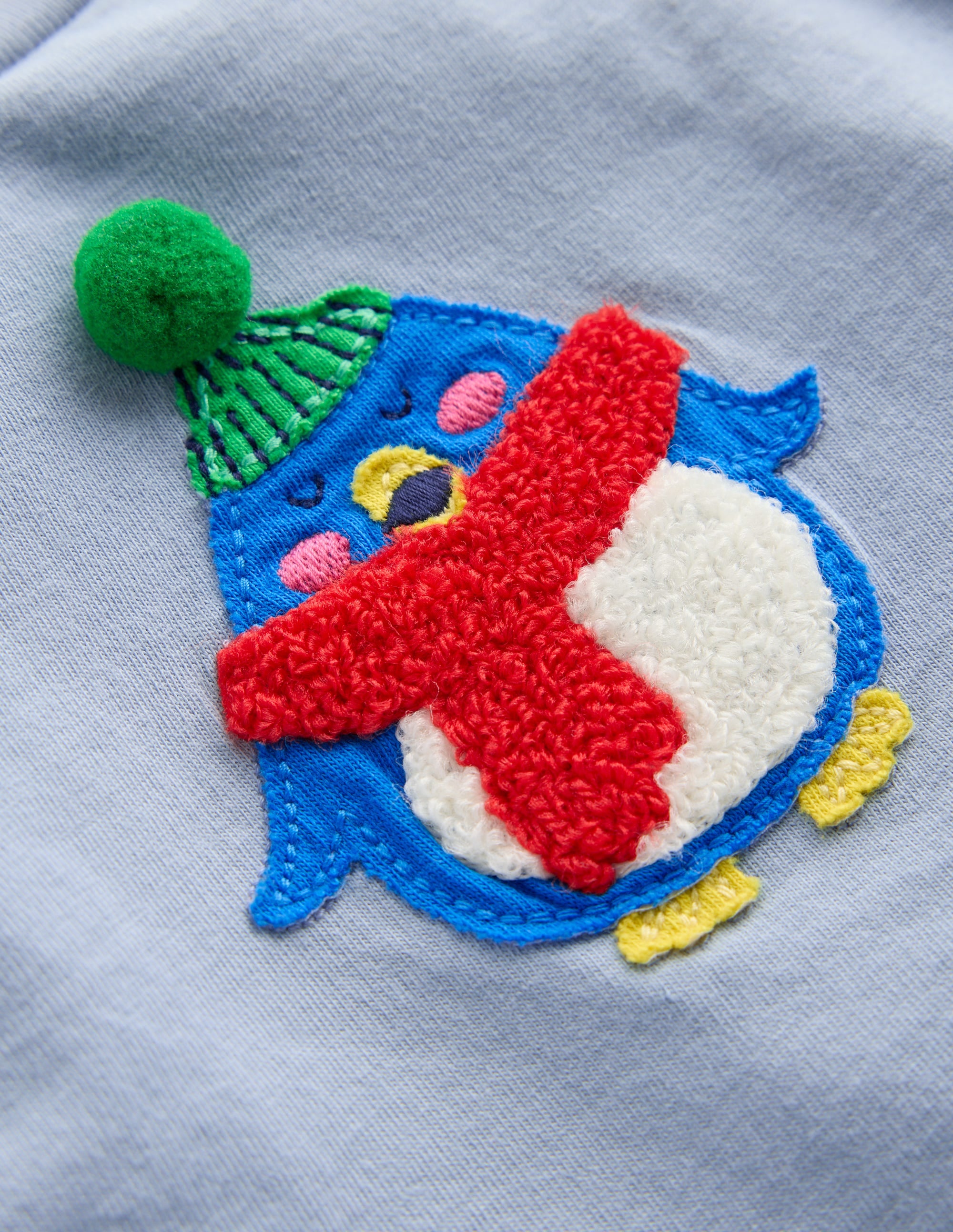 Langärmliges Oberteil mit Applikation-Hellblau Pinguin - Image 3