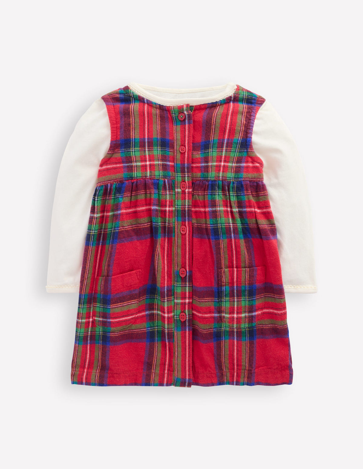 Gewebtes Schürzenkleid-Set-Rot Kariert - Image 1