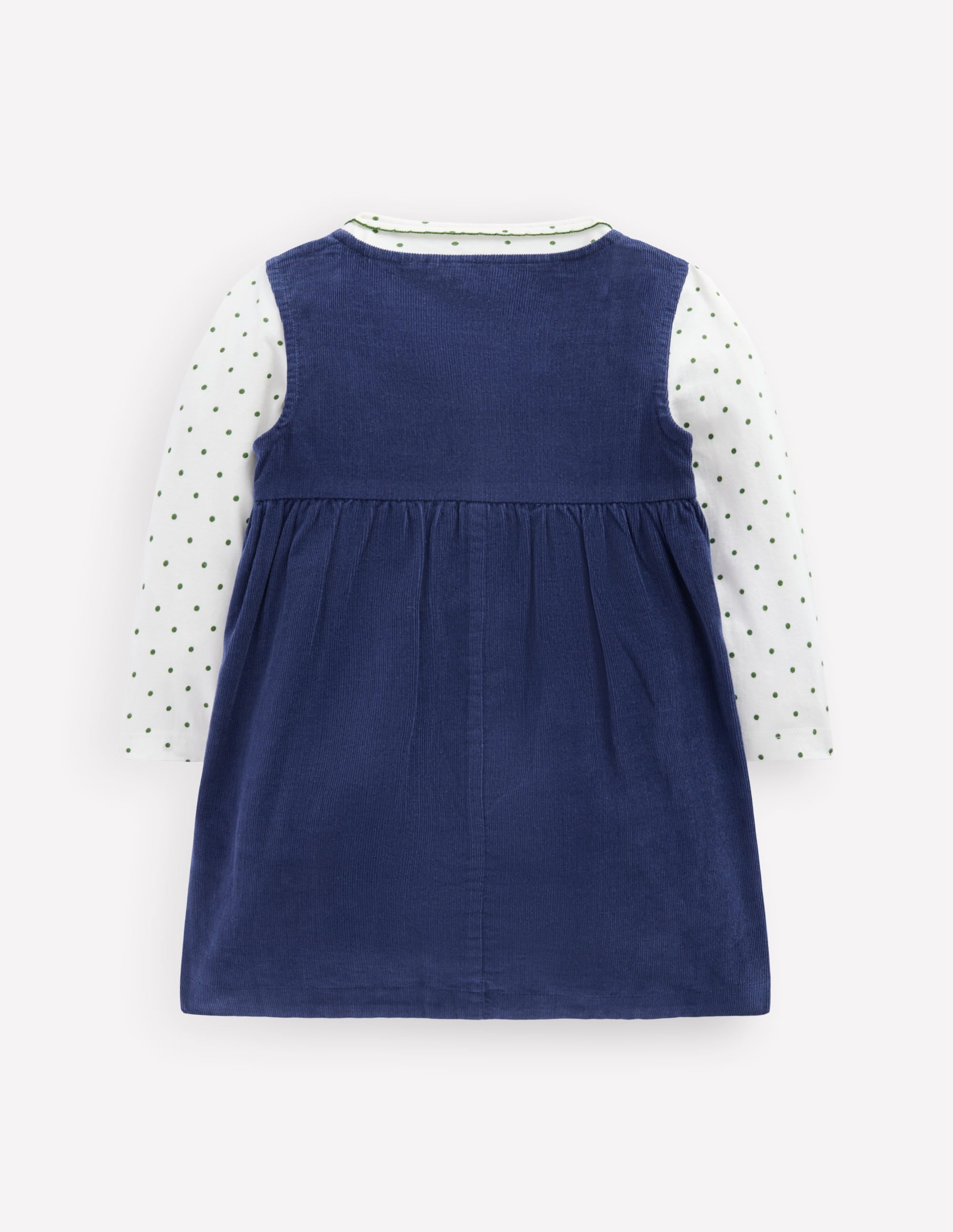Gewebtes Schürzenkleid-Set-Schuluniform-Marineblau Kirschen - Image 2
