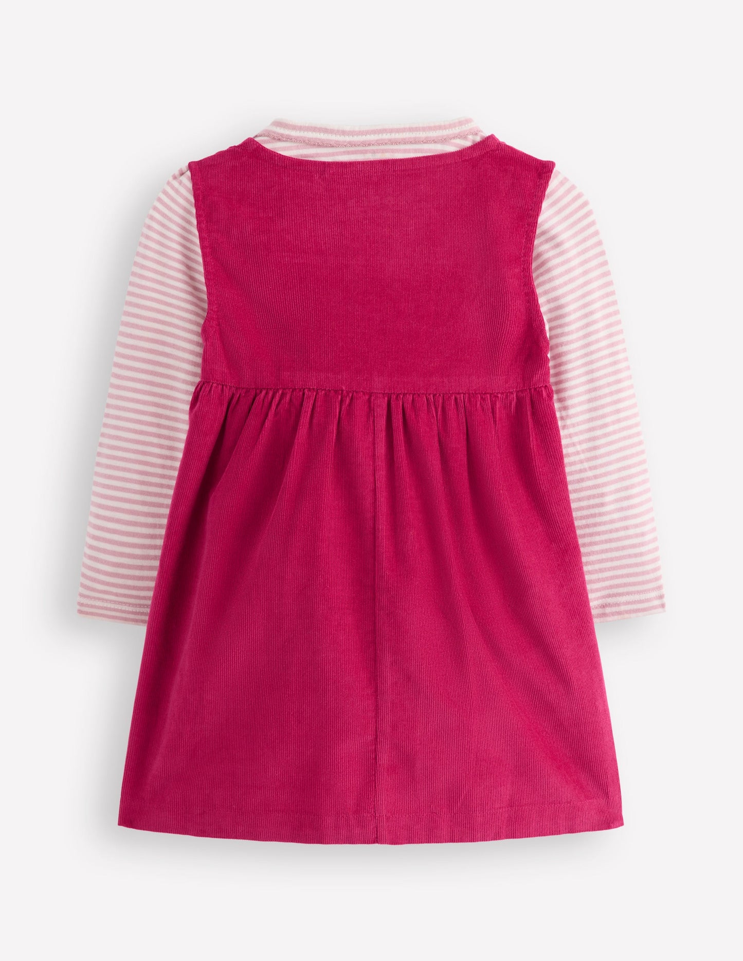 Ensemble avec robe chasuble tissée-Chatons cerise vif