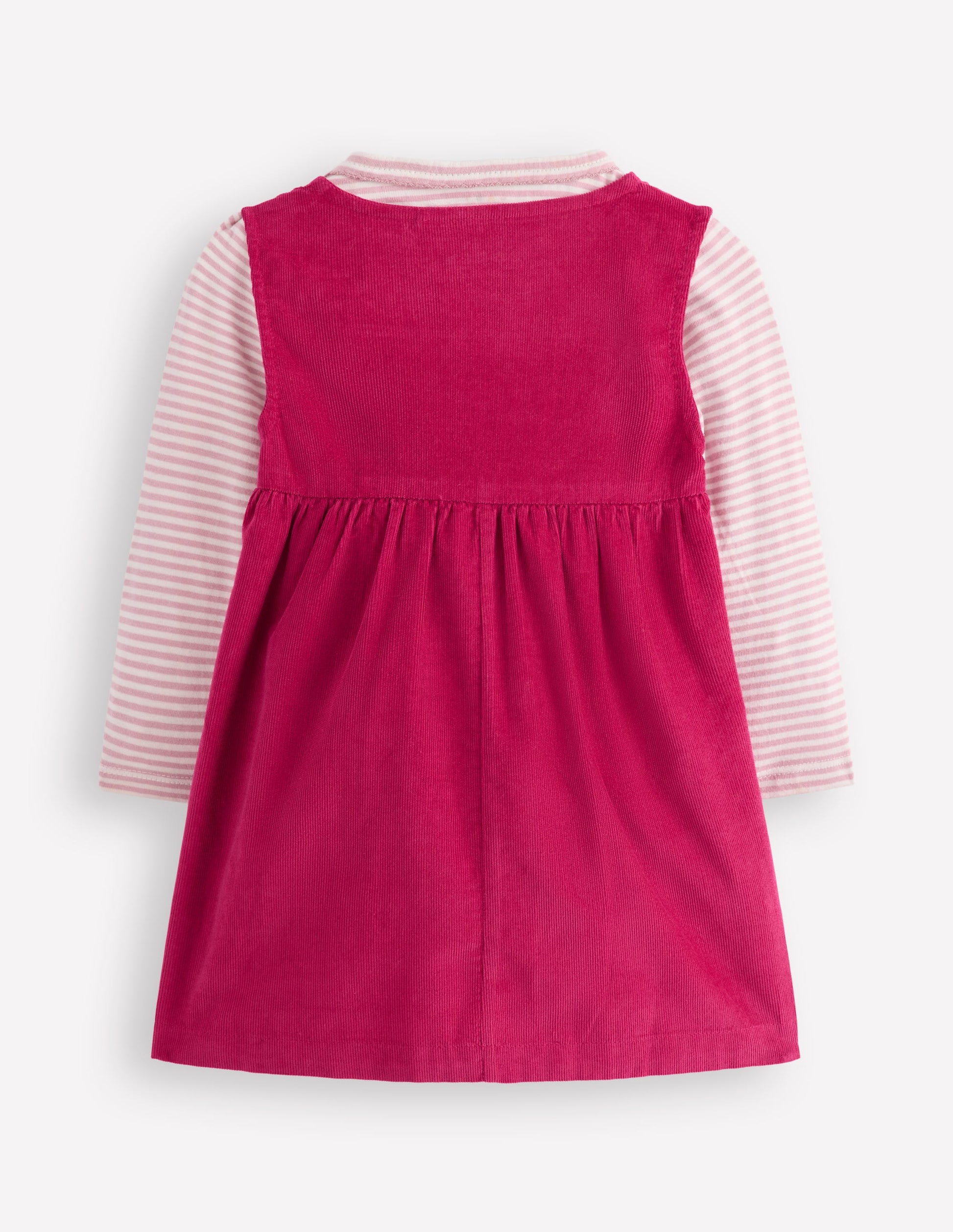 Ensemble avec robe chasuble tissée-Chatons cerise vif-2