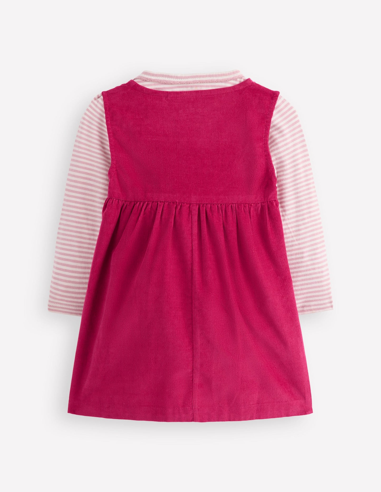 Ensemble avec robe chasuble tissée-Chatons cerise vif