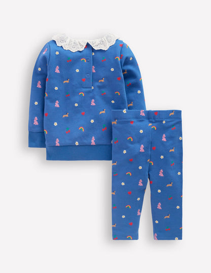Ensemble avec sweat-Imprimé Paris bleu-2