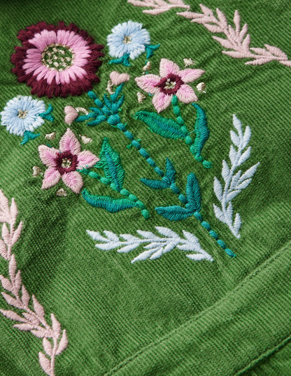 Ensemble avec salopette tissée-Brocoli vert brodé-3