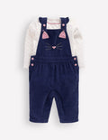 Gewebtes Latzhosen-Set-Navy, Katze