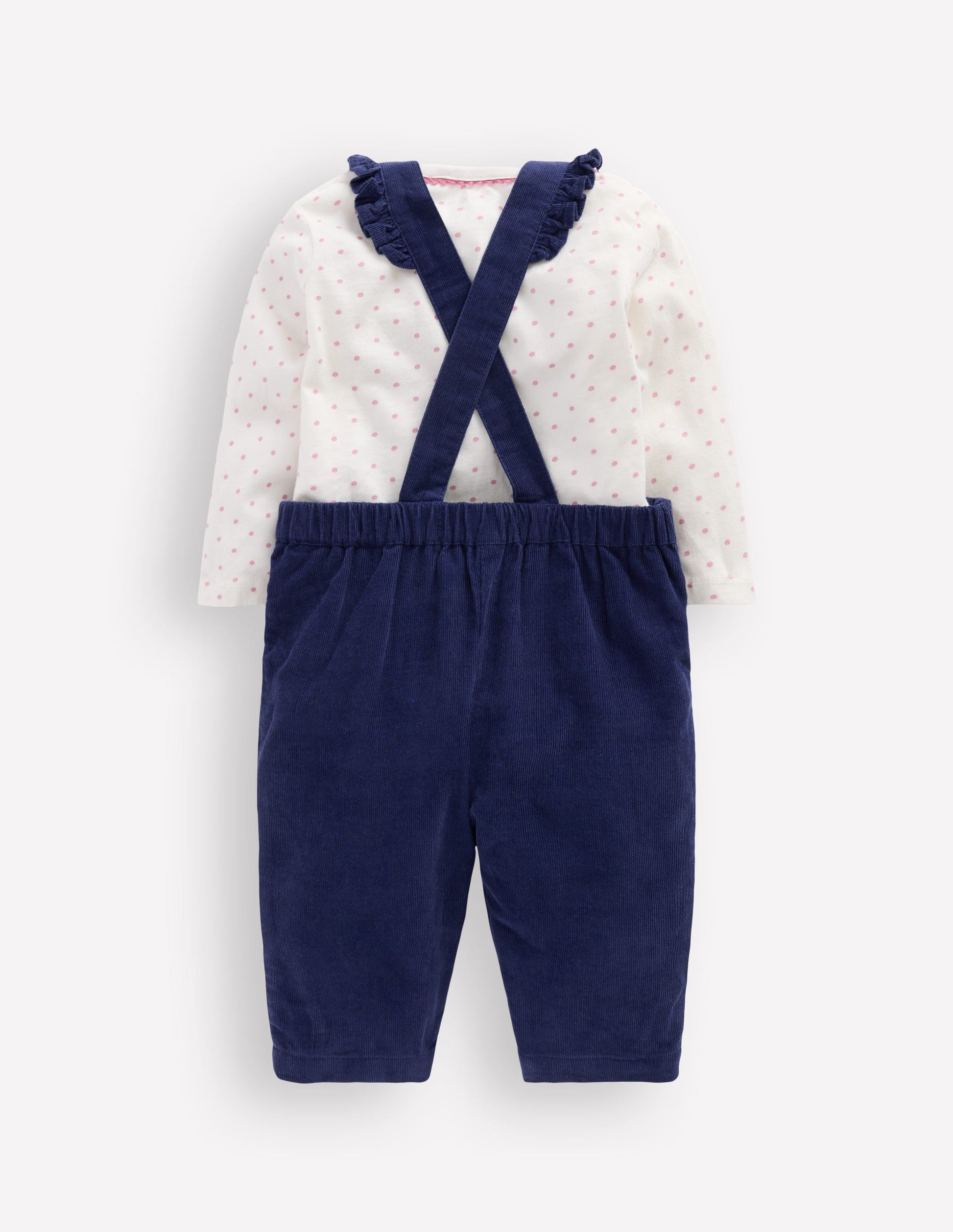 Ensemble avec salopette tissée-Chat bleu marine-3