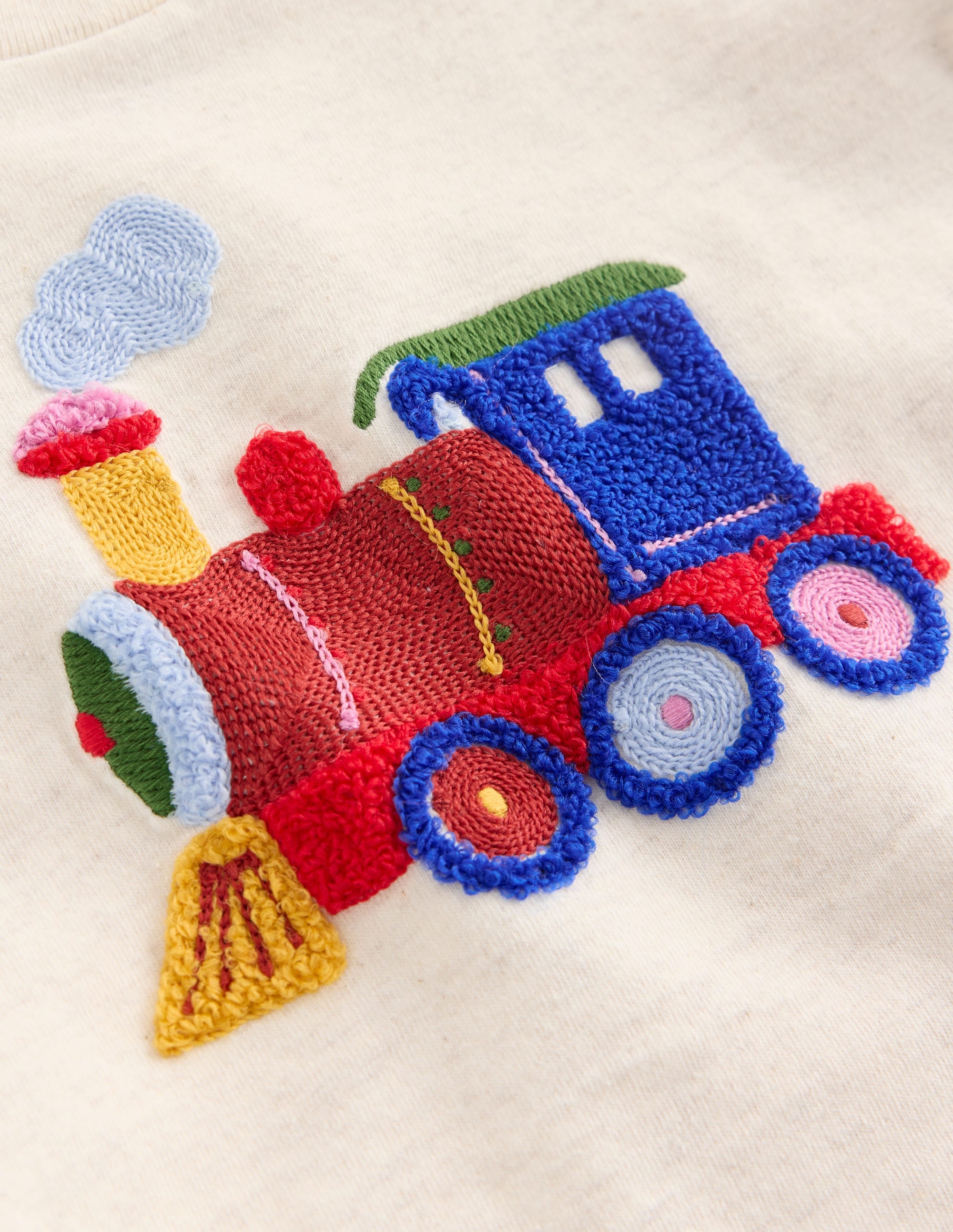 Ensemble en jersey à appliqué-Train avoine chiné - Image 3
