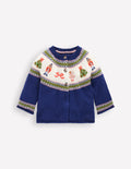 Edie Fair-Isle-Strickjacke-Schuluniform-Marineblau Nussknacker