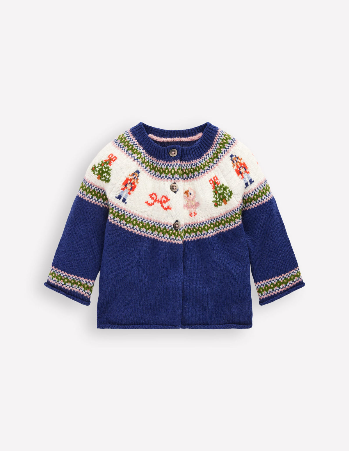 Edie Fair Isle Cardigan-College Navy Nutcracker - Image 1