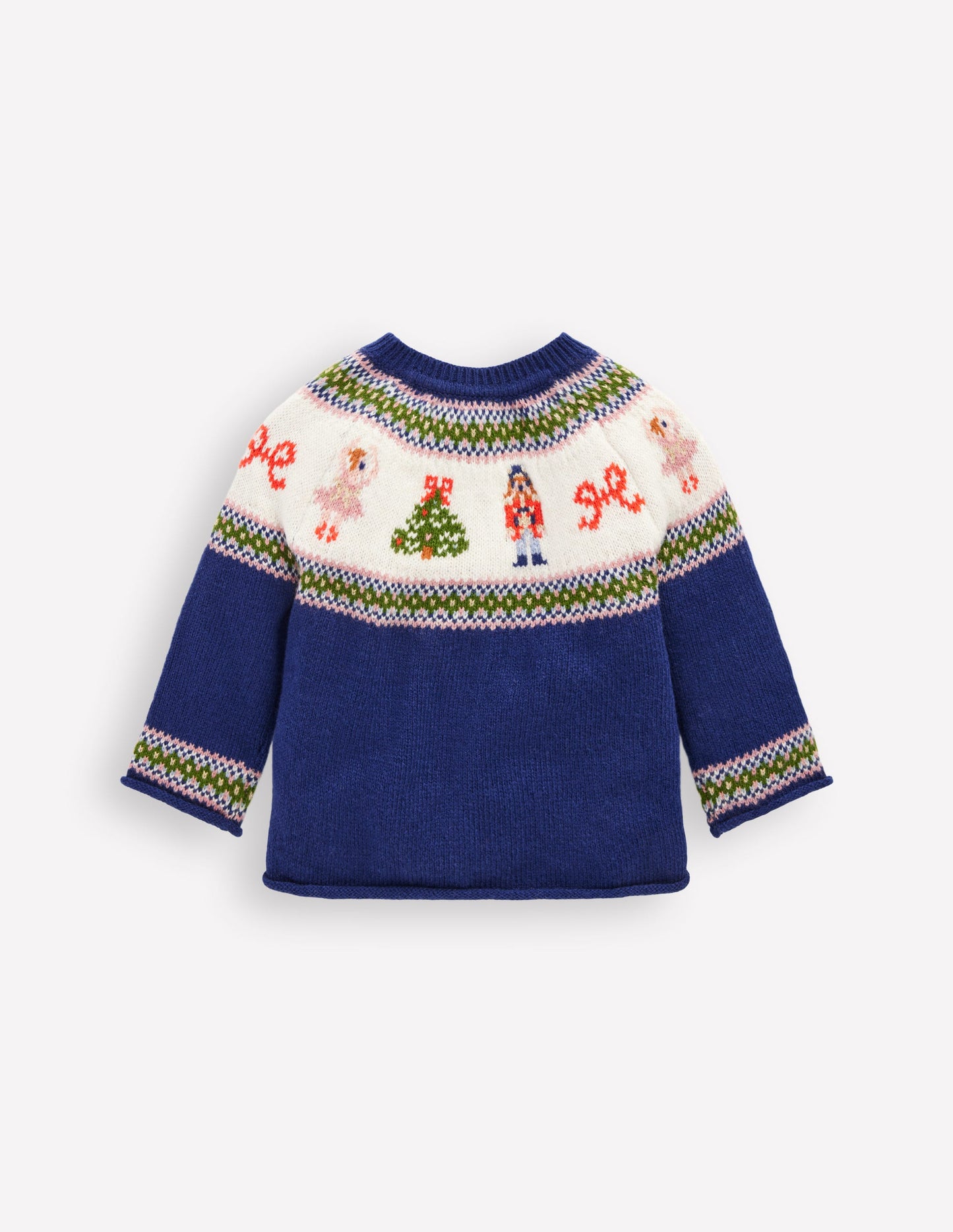 Cardigan Edie à motif jacquard-Casse-noisette bleu marine universitaire