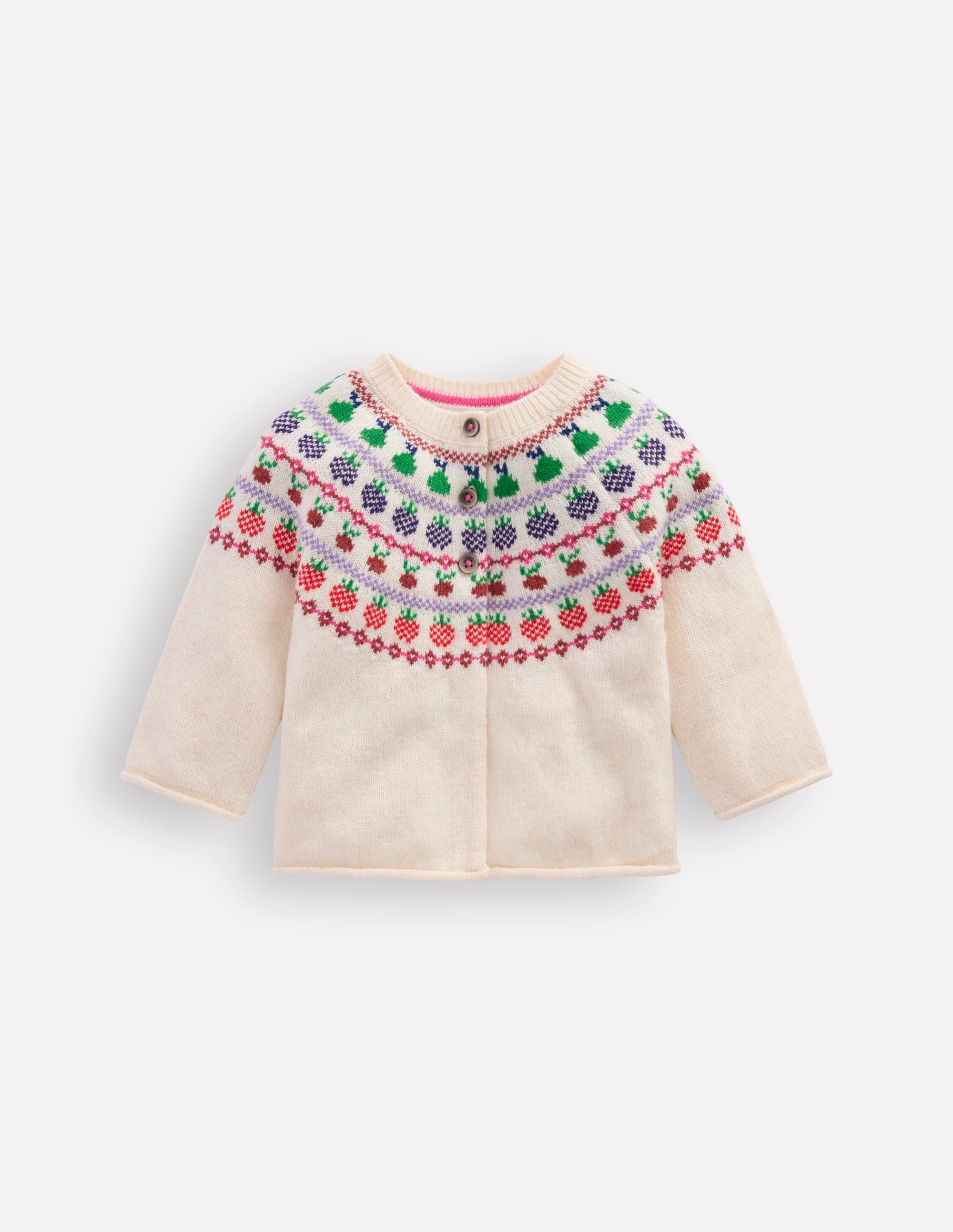 Fair-Isle-Strickjacke-Bunt, Früchte - Image 1