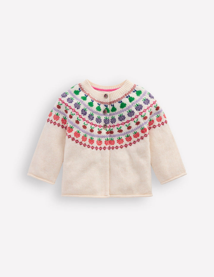 Fair-Isle-Strickjacke-Bunt, Früchte