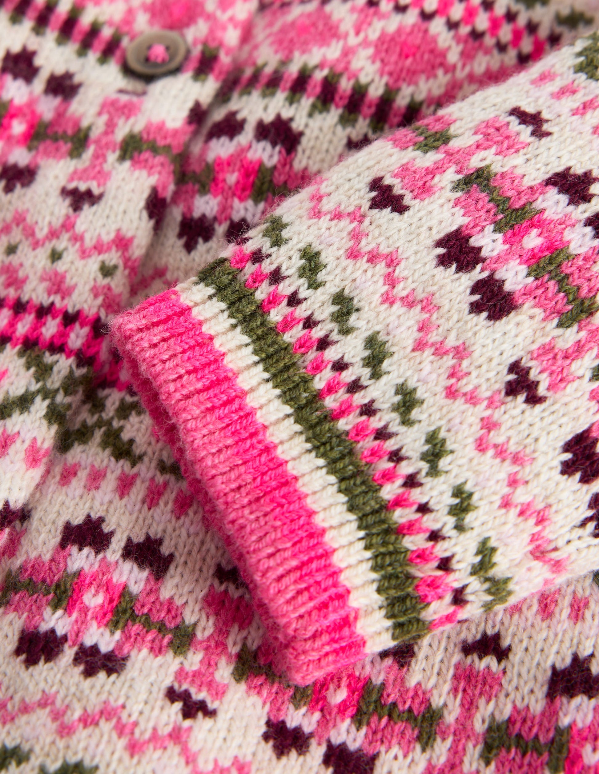 Cardigan Edie à motif jacquard-Motif jacquard traditionnel avoine-3