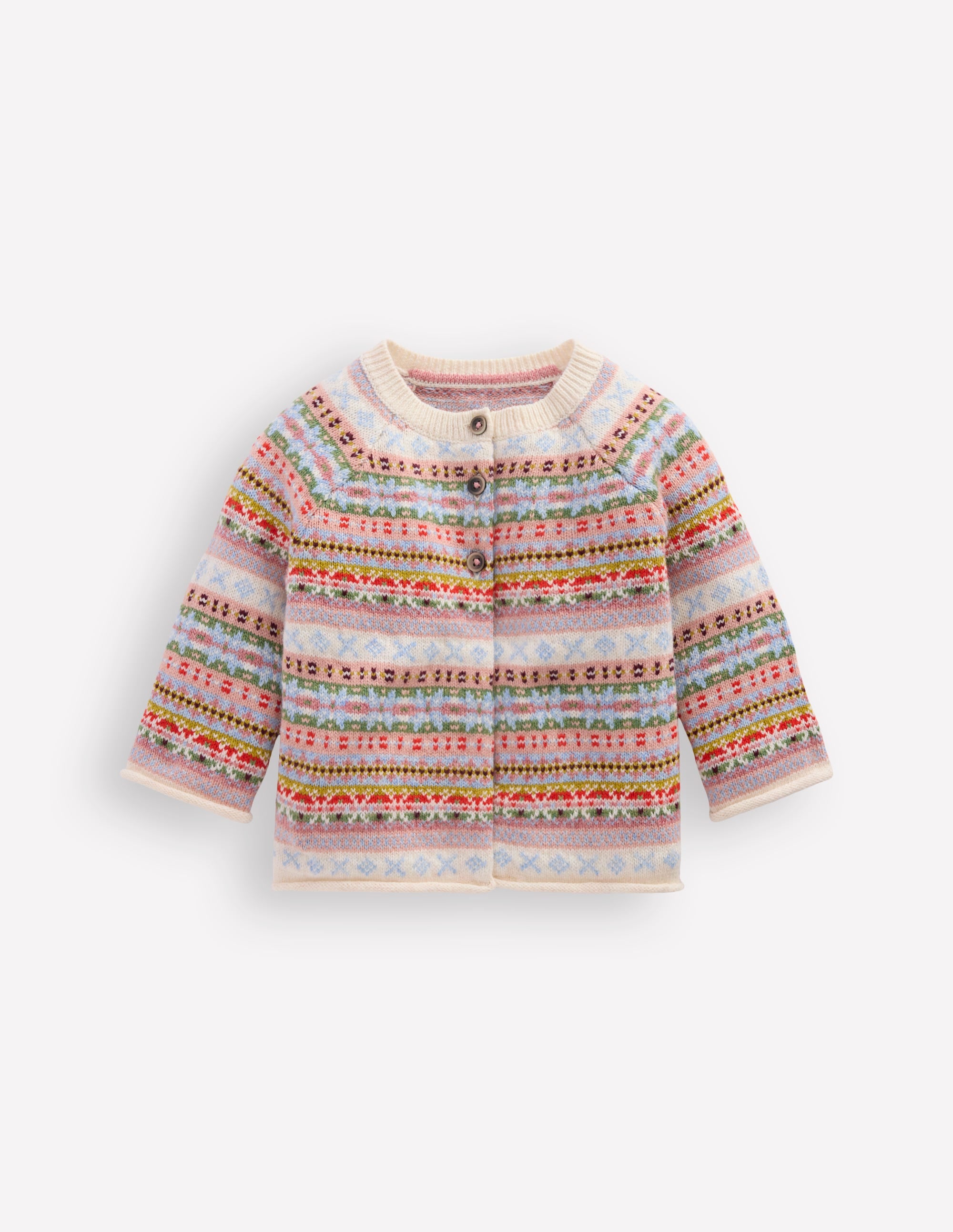 Fair-Isle-Strickjacke-Sanftes Bunt - Image 1