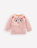 Hübsche Strickjacke mit Stickerei-Lotus