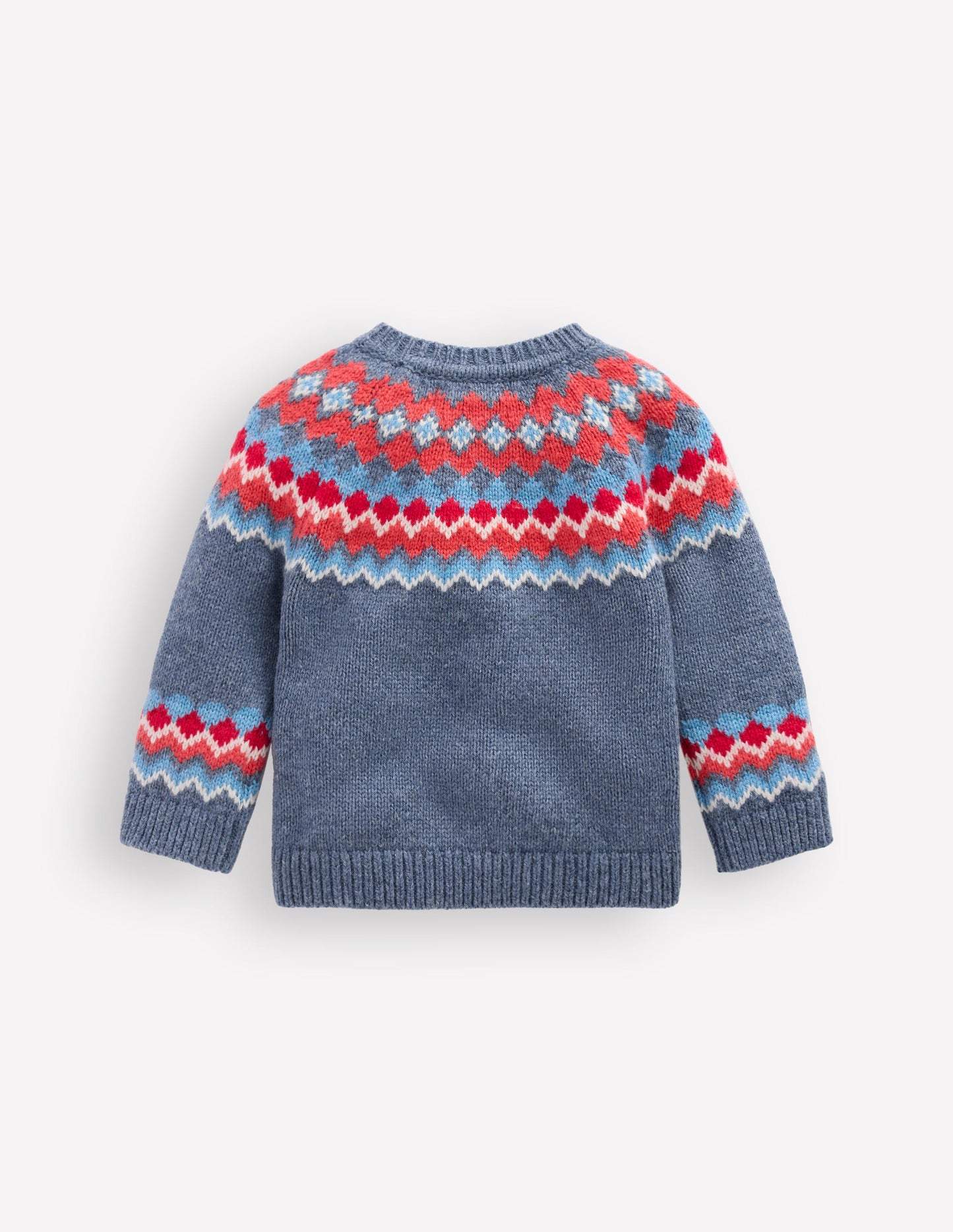 Fair Isle-Pullover mit Knöpfen-Blau Fair Isle