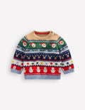 Pull motif jacquard-Motif jacquard festif multi