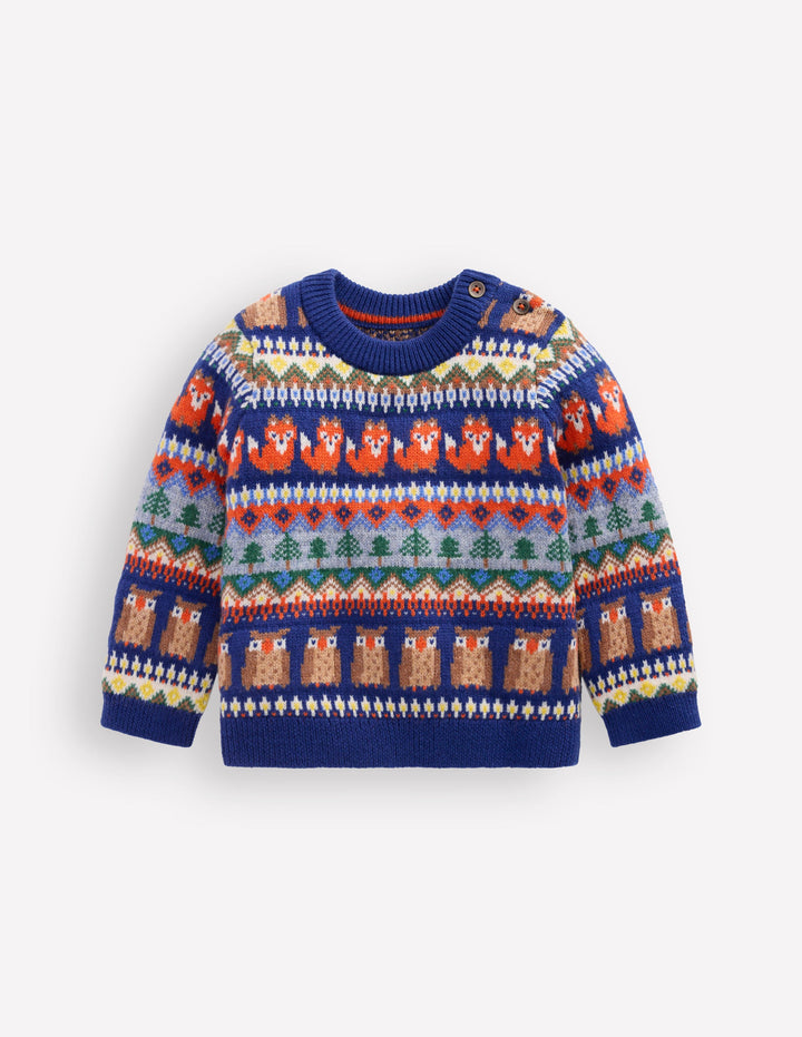 Fair-Isle-Pullover-Bunt Wald Fair Isle