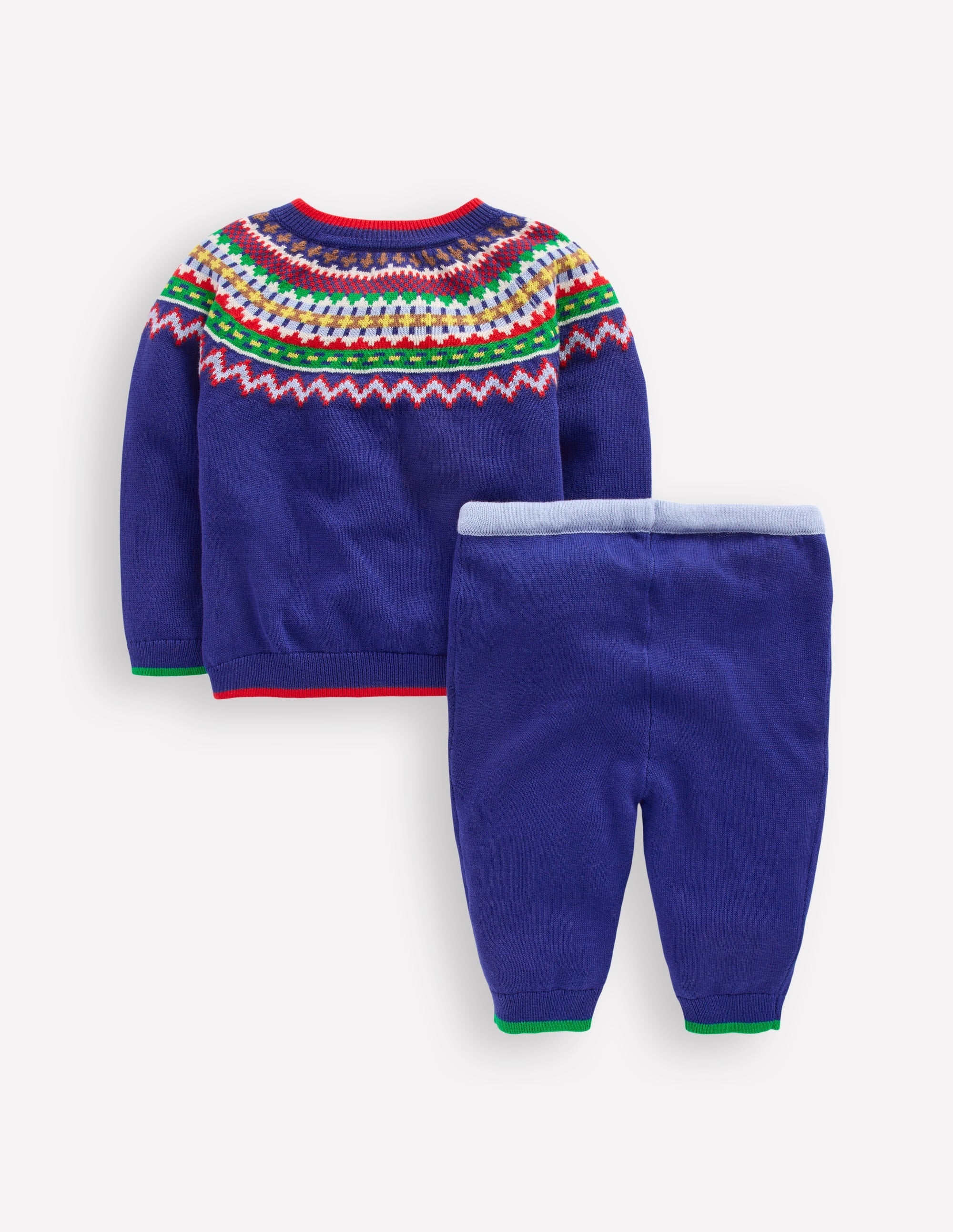 Ensemble en maille-Motif jacquard bleu saphir - Image 2
