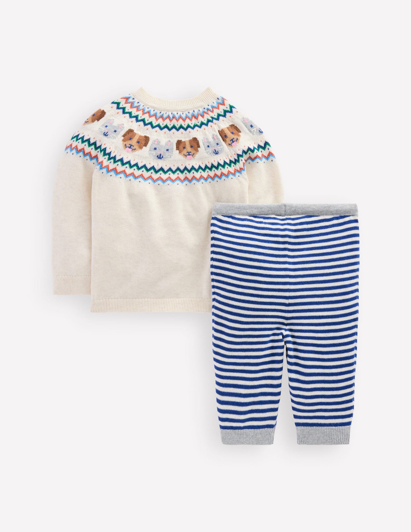 Spielset aus Strick-Beige Meliert Haustiere