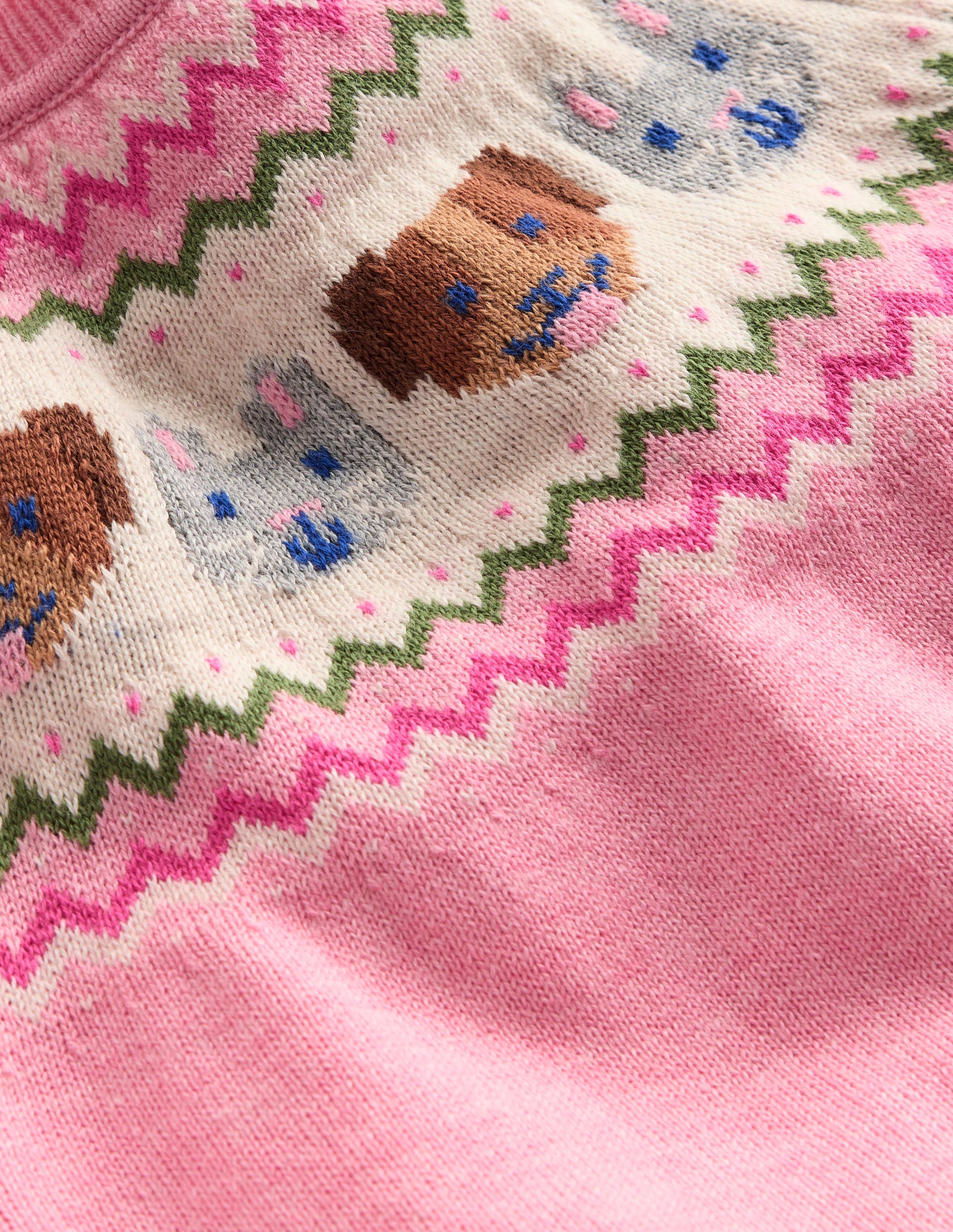 Ensemble en maille fun-Animaux rose vintage-3