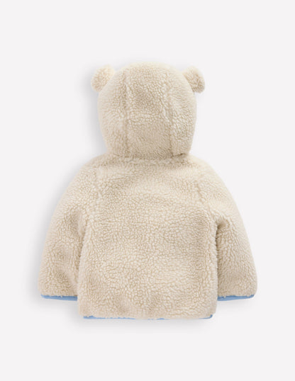 Teddyfell-Fleecejacke für Mädchen-Haferbeige Bären-2
