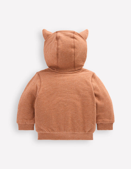 Origineller Kapuzenpullover mit Zottelfutter-Braun, Hund