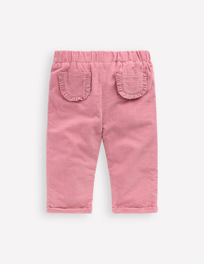 Kuschelige, gefütterte Hose-Rosa Schleier-2