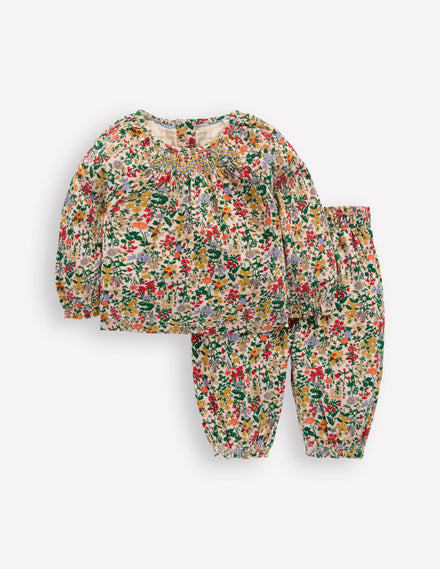 Gewebtes Kombi-Spielset-Bunt Wiesenblumen