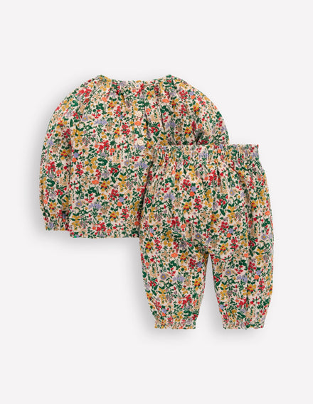Gewebtes Kombi-Spielset-Bunt Wiesenblumen