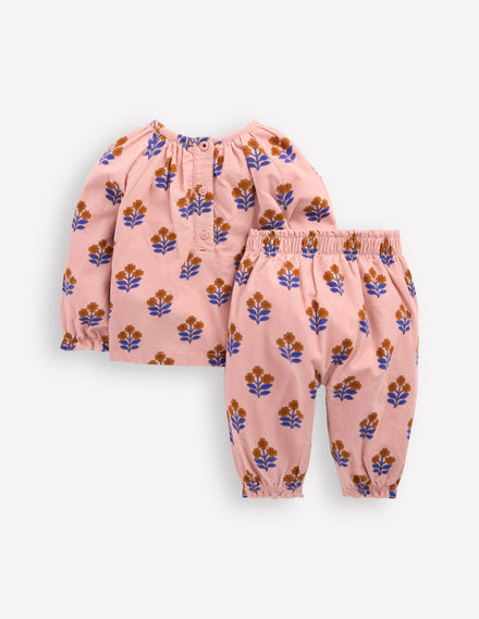 Gewebtes Kombi-Spielset-Rosa Vintage-Holzblock