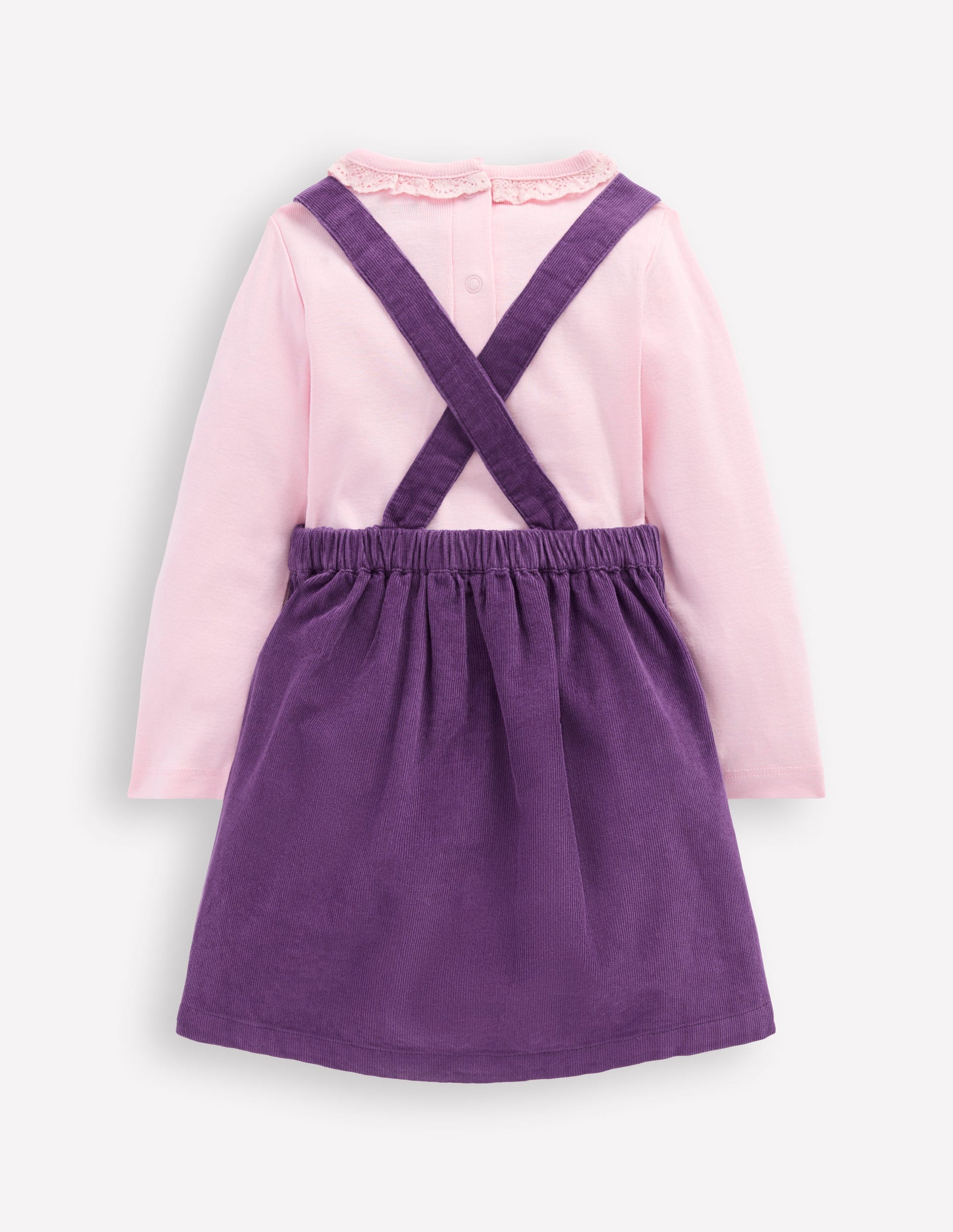 Besticktes Schürzenkleid-Set-Mystisches Violett-3