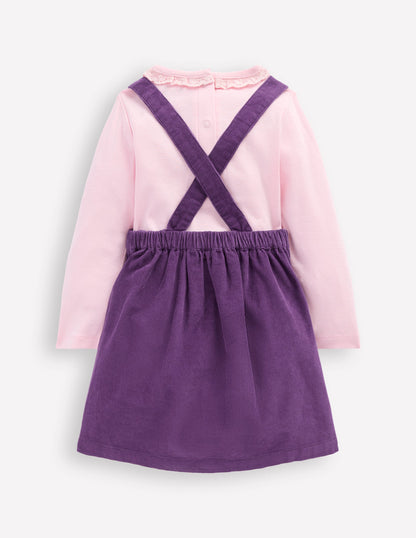 Besticktes Schürzenkleid-Set-Mystisches Violett-3