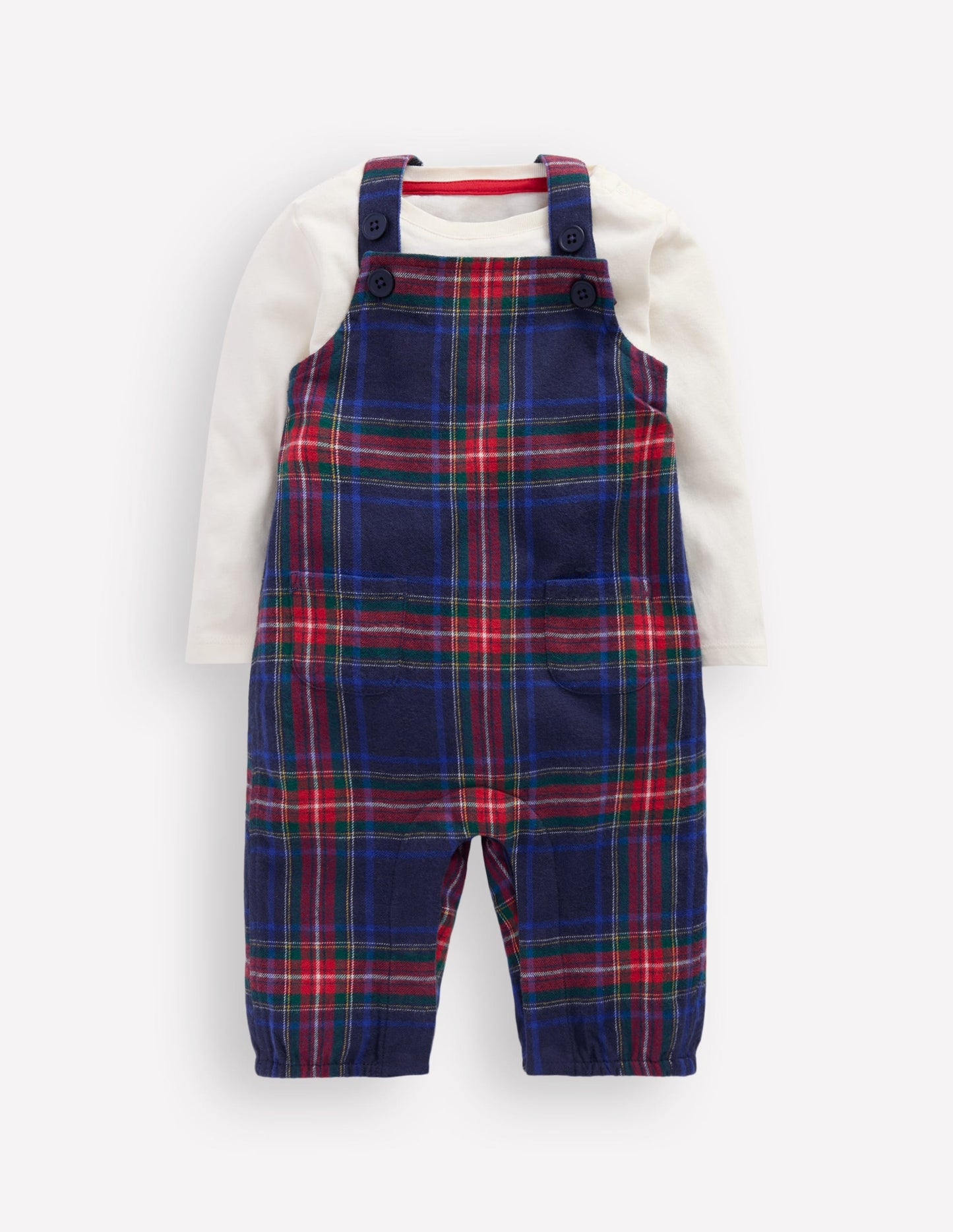 Nostalgisches Strampler-Set-Navy Kariert